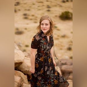 Vintage style navy floral dress